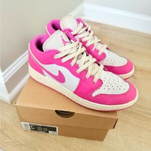 Girls pink and white air Jordan’s size 5.5